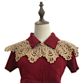 Miniatyrbillede 4 af 5: Dame falsk krave Aftagelig halv All-Match Cloud Shoulder M Rope Tie (red)