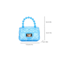 Miniatyrbillede 4 af 5: Små pigers mini jelly taske, slikfarvet, transparent lille crossbody taske, søde prinsessehåndtasker med perlehåndtag Blue
