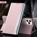 Etui til iPhone 16PRO girly pink Flip Magnetisk Elektroplettering Sidevindue Usynlig Stand