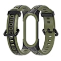 Miniatyrbillede 2 af 3: Sort Armygrøn Sort Armygrøn Tofarvet Silikone Urrem kompatibel med Xiaomi Mi Band 7 / 7 Nfc