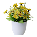 Miniatyrbillede 1 af 5: Kunstig Blomst i Potte Festdekoration Plast DIY Kunstig Blomst i Potte til Fest Yellow