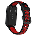 Pikkukuva 3 / 5: Musta Punainen Musta Punainen Hengittävä Silikoni Kellonranneke yhteensopiva Huawei Band 7 / 7 Nfc:n kanssa