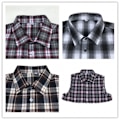 Miniatyrbilde 3 av 5: Dame falsk krage Avtakbar krage Herre Rutete Avtakbar C Small size red stripe Plaid-44