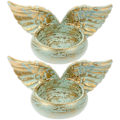 Miniatyrbilde 1 av 2: Lysestake med Vinge i Resin - Vintage Husholdningspynt