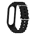 Miniatyrbillede 4 af 5: Sort Sort Silikone Urrem kompatibel med Xiaomi Mi Band 7 / 6 / 5 / 4 / 3