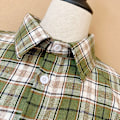 Miniatyrbilde 5 av 5: Dame falsk krage Avtakbar halvfarget skjorte Bottomin Large army green plaid L size