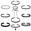 Miniatyrbilde 1 av 5: Dame falsk krage Avtakbar halv DIY Ornament Choker /Halskjede 238