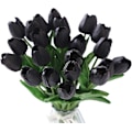 Miniatyrbillede 2 af 5: 20 stk. tulipaner kunstige blomster ægte berøring til fest hjem bryllupsdekoration (sort)