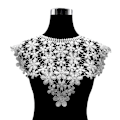 Miniatyrbilde 1 av 5: Dame falsk krage Avtakbar halv sjal Vest Melkesilke Broderi White White