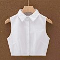 Miniatyrbilde 1 av 5: Falsk krage for kvinner, avtakbar spiss rund hals, moteriktig Vest white pointed collar L size