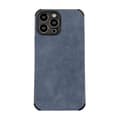 Fodral för iPhone 16Pro [Blå] Mockaläderhörn för att förhindra fall, lädertextur, dammtätt, matt helkroppsskydd