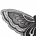 Miniatyrbilde 3 av 4: Dame falsk krage Avtakbar halv Brodert Korsage Smør Black Black