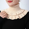 Miniatyrbilde 1 av 5: Falsk krage for kvinner, Cervical Spine Fashion All-Match Pullove Apricot [thickened warm]]