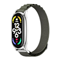 Pikkukuva 1 / 5: Armeijanvihreä hopea nylonkellon ranneke, yhteensopiva Xiaomi Mi Band 6 / 5 / 4 / 3 kanssa