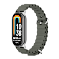 Miniatyrbild 1 av 5: Khakigrön Silver Khakigrön Silver Mijobs Marin Silikon Andningsbart Armband kompatibelt med Xiaomi Mi Band 8