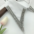 Miniatyrbilde 3 av 5: Dame falsk krage Avtakbar halv Mote Trendy Perlebesatt Styl White