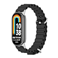 Pikkukuva 1 / 5: Musta Hopea Musta Hopea Mijobs Marine Silikoninen Hengittävä Ranneke yhteensopiva Xiaomi Mi Band 8:n kanssa