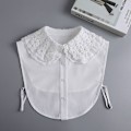 Miniatyrbilde 3 av 5: Dame falsk krage Avtakbar halvdukke Hvit sjal genser D Lotus Leaf big collar