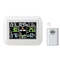 Miniatyrbild 1 av 5: Multifunktionell Väderstation för Hem/Kontor med Digital Färgdisplay, Klocka, Temperaturmätare för Utomhus- och Inomhusbruk, Hygrometer, Väderprognos Bordsklocka
