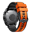Miniatyrbillede 2 af 4: Orange Sort Orange Sort Tofarvet Silikone Urrem kompatibel med Garmin Fenix 7x