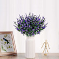 Miniatyrbillede 4 af 5: Kunstige Lavendelblomster Planter 8 Stykker, Livagtige UV-resistente Falske Buske Grønne Buske Buket Purple 4