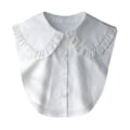 Pikkukuva 2 / 4: Naisten tekoviulus Syksy Talvi Uusi Rypytetty Tekopaita Pitsi White ruffled square collar