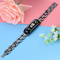 Miniatyrbillede 5 af 5: Sort Sort 8-formet Diamant Legering Urrem kompatibel med Xiaomi Mi Band 6 / 5