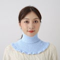 Miniatyrbilde 1 av 5: Dame falsk krage Avtakbar halv Varm Cervical Support Soli Light Blue