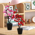 Pikkukuva 5 / 5: Keinotekoinen Bonsai Kaksihaarainen Koristeellinen DIY Luumu Kukka Väärennetty Kukkaruukku Kodin Huoneen Sisustus Red B