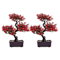 Miniatyrbilde 1 av 2: 2 stk. Kunstige potteplanter Skrivebord Falske potteplanter Bonsai Ornamenter