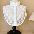 Miniatyrbilde 1 av 5: Dame falsk krage Avtakbar halv Inner Wear Base Vinter Shi Flower lace stand collar White