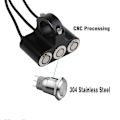 Miniatyrbilde 4 av 5: Motorsykkelstyre 3 LED Indikator Lysbryter 25mm Justerbart Feste Vanntett Knappebryter DC