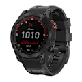 Miniatyrbillede 4 af 5: Sort Sort Silikone Urrem kompatibel med Garmin Fenix 7x / 6x / 5x 26mm