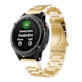Miniatyrbilde 1 av 4: Gullfarget Gullfarget kompatibel med Garmin Fenix 5x metallklokkereim