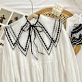 Miniatyrbilde 2 av 5: Dame falsk krage Avtakbar halv Avtakbar 'S Allsidig Three-layer large lace-White