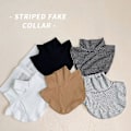 Miniatyrbilde 3 av 5: Dame falsk krage Avtakbar halv Avtakbar Høy Hals Inner Solid color white