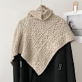 Miniatyrbilde 3 av 5: Dame falsk krage Avtakbar halv Turtleneck Pullover Strikket Apricot 120cm