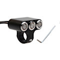 Miniatyrbilde 1 av 5: Motorsykkelstyre 3 LED Indikator Lysbryter 25mm Justerbart Feste Vanntett Knappebryter DC
