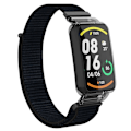 Miniatyrbillede 3 af 5: Sort Sort PC-kabinet + Nylon Loop-rem kompatibel med Xiaomi Mi Band 7 Pro