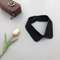Miniatyrbilde 1 av 5: Dame falsk krage Avtakbar halv Allsidig Avtakbar Pe Black chiffon round neck