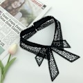 Miniatyrbilde 3 av 5: Dame falsk krage Avtakbar halv Hvit Matchende Avtakbar Conventional Black