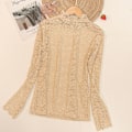 Pikkukuva 1 / 5: Naisten tekaulus irrotettava puolipoolokaulus Western Style S Beige Plus size