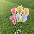 Miniatyrbilde 5 av 11: 5 stk. Heklet Calla Lily Strikkede Kunstige Blomster Kreative Gaver til Venninnebursdag Kvinner Bryllup White 5pcs