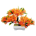 Miniatyrbilde 1 av 3: 1 stk. Kunstig potteplante blomstertre hjemmekontor hage bonsai dekor ornament Orange