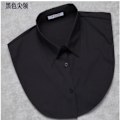 Miniatyrbilde 1 av 5: Falsk krage for kvinner, avtakbar spiss rund hals, moteriktig Average size black pointed collar