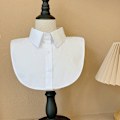Miniatyrbilde 1 av 5: Dame falsk krage Avtakbar halv Inner Wear Base Vinter Shi Short peaked lapel White