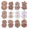 Miniatyrbillede 1 af 2: 24 stk. Rustikke Bånd Juleblomster Rustik Jute Blomsterstof Patch Blomster Sækkelærred Sløjfer