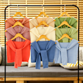 Miniatyrbild 3 av 5: Dam Fejk Krage Avtagbar Halv Sjal Stickat Ytterplagg De White striped
