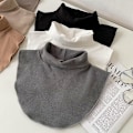 Miniatyrbilde 3 av 5: Dame falsk krage Avtakbar halv koreansk stil Allsidig Inn Deep khaki