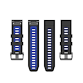 Miniatyrbilde 4 av 5: Svart Blå Svart Blå 26mm Tofarget Silikon Jack Klokkereim kompatibel med Garmin Fenix 7x